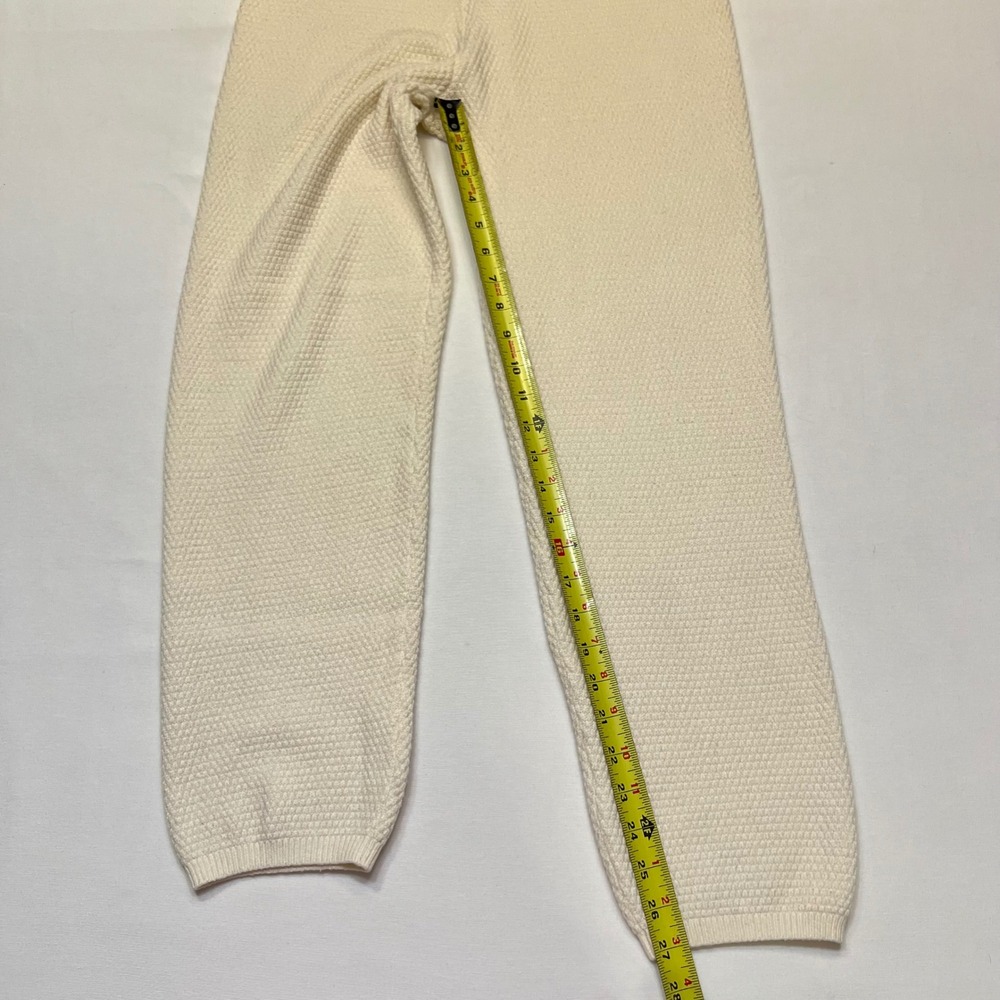 Cream Textured Honeycomb Knit Comfy Cozycore Lounge Sweater Pants Size M - Picture 5 of 8